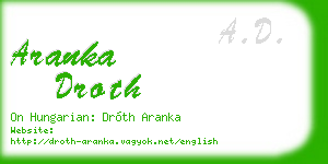 aranka droth business card